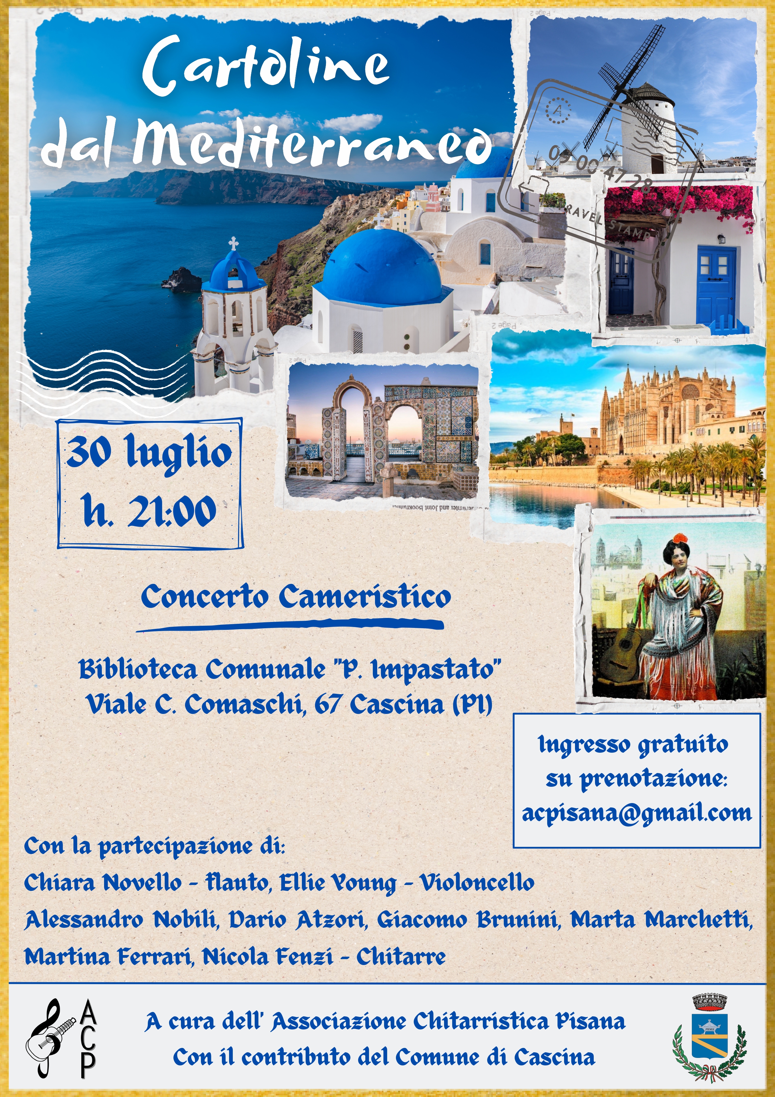 "Concerto Cartoline dal Mediterraneo" in Biblioteca