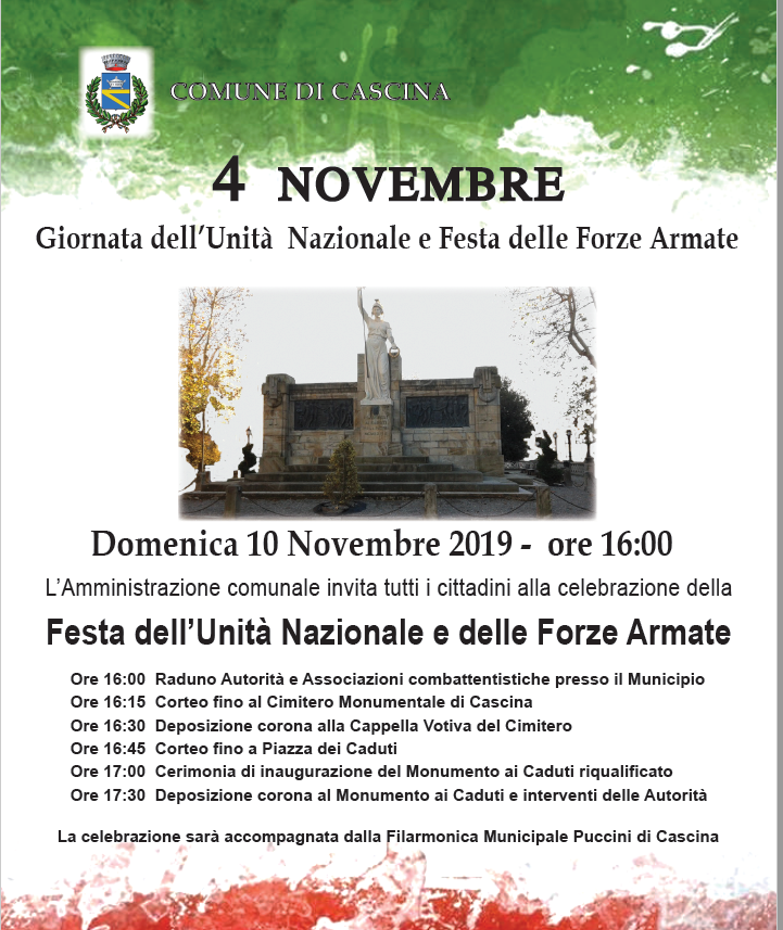 Festa dell’Unità Nazionale e Festa delle Forze Armate 