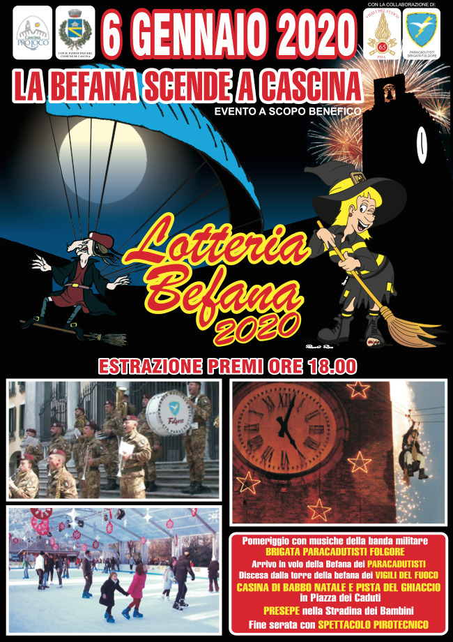 6 gennaio 2020 la befana scende a Cascina