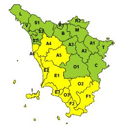 METEO, PIOGGIA: Criticità codice giallo fino alle ore 13 del 2 maggio
