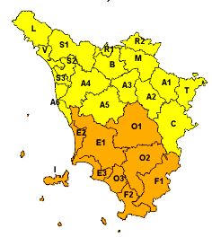 Meteo, criticità codice giallo per pioggia il 1 novembre