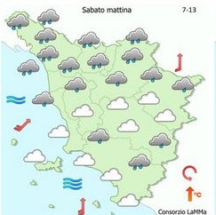 Allerta gialla per pioggia sabato 24 novembre