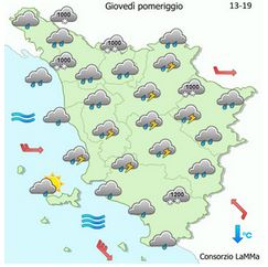 Meteo: pioggia e vento - Codice giallo per giovedì 4 aprile