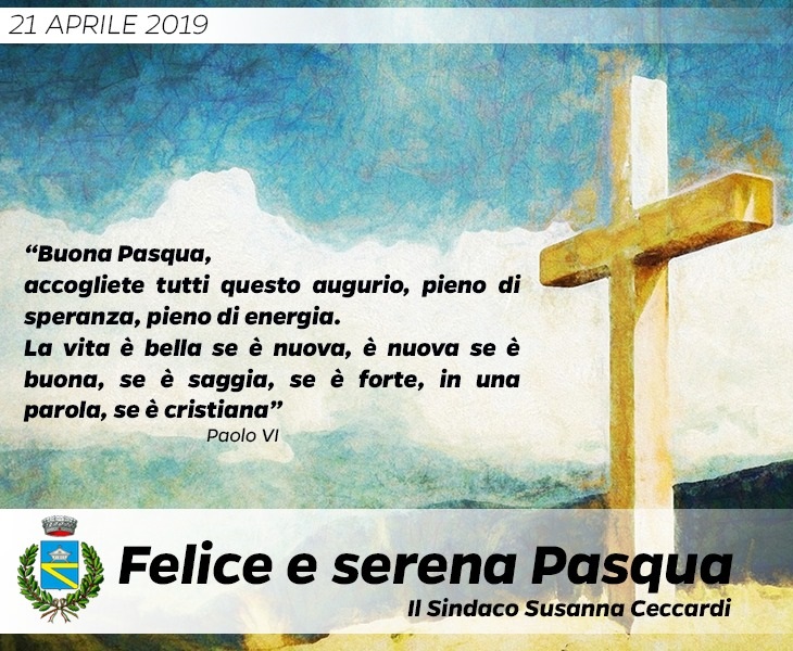 Pasqua 2019, gli auguri del sindaco Ceccardi